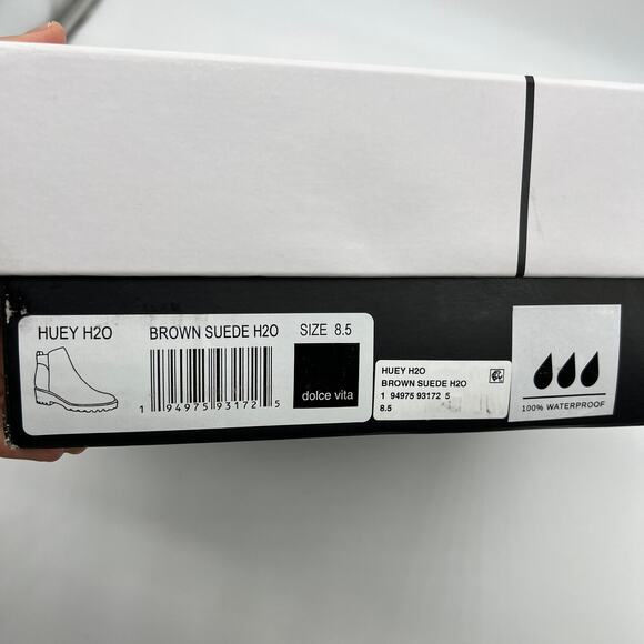 Dolce Vita Suede Waterproof Ankle Boots Size 8.5 Brown Color - Picture 10 of 11